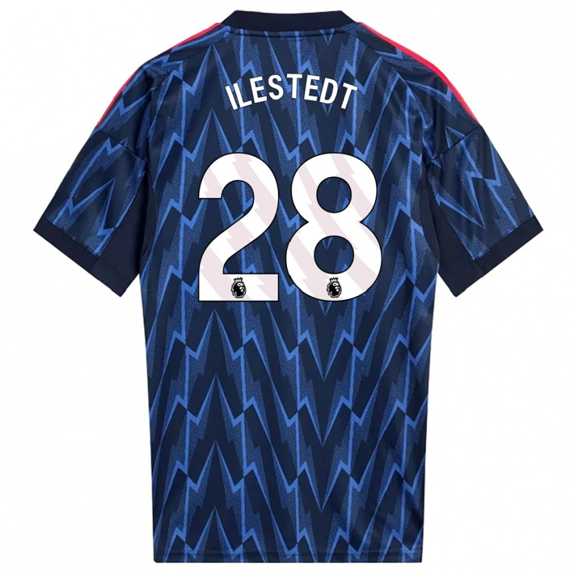 Danxen Hombre Camiseta Amanda Ilestedt #28 Marino Rojo 2ª Equipación 2025/26 La Camisa
