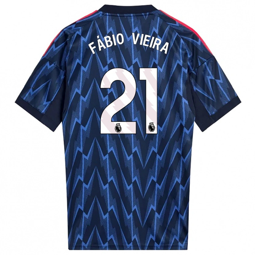Danxen Hombre Camiseta Fábio Vieira #21 Marino Rojo 2ª Equipación 2025/26 La Camisa
