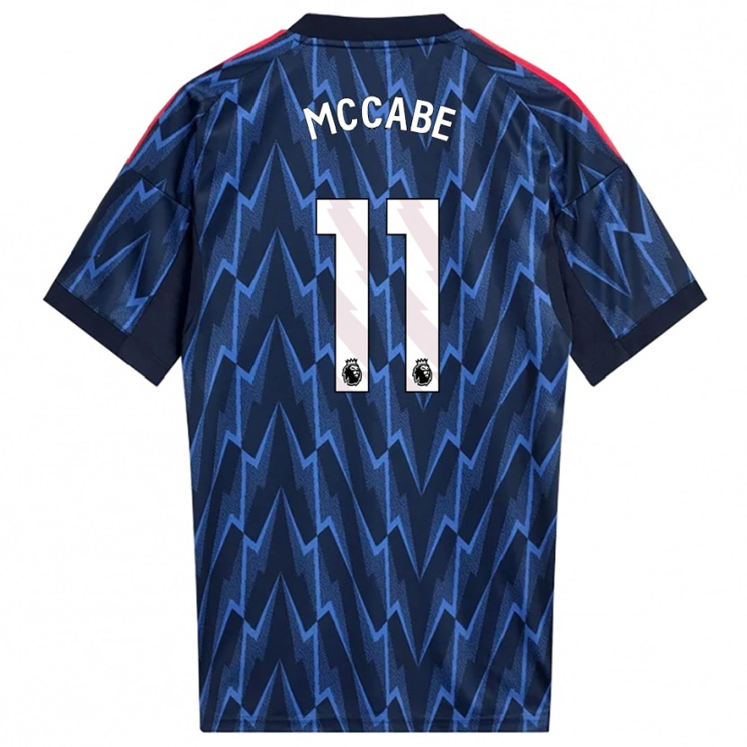 Danxen Hombre Camiseta Katie Mccabe #11 Marino Rojo 2ª Equipación 2025/26 La Camisa
