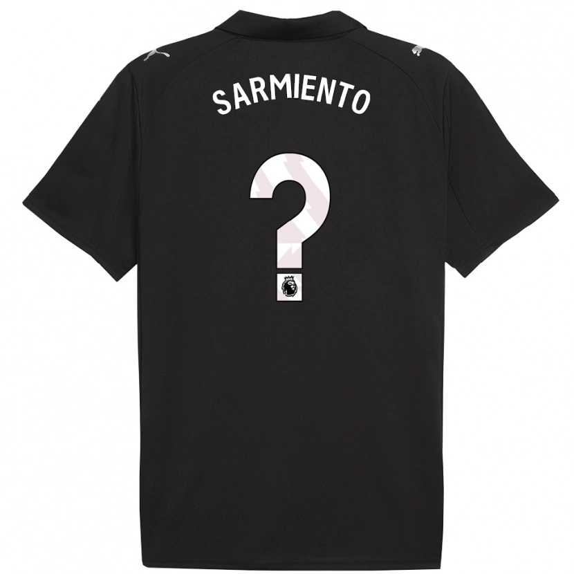 Danxen Hombre Camiseta Darío Sarmiento #0 Negro Blanco 2ª Equipación 2025/26 La Camisa