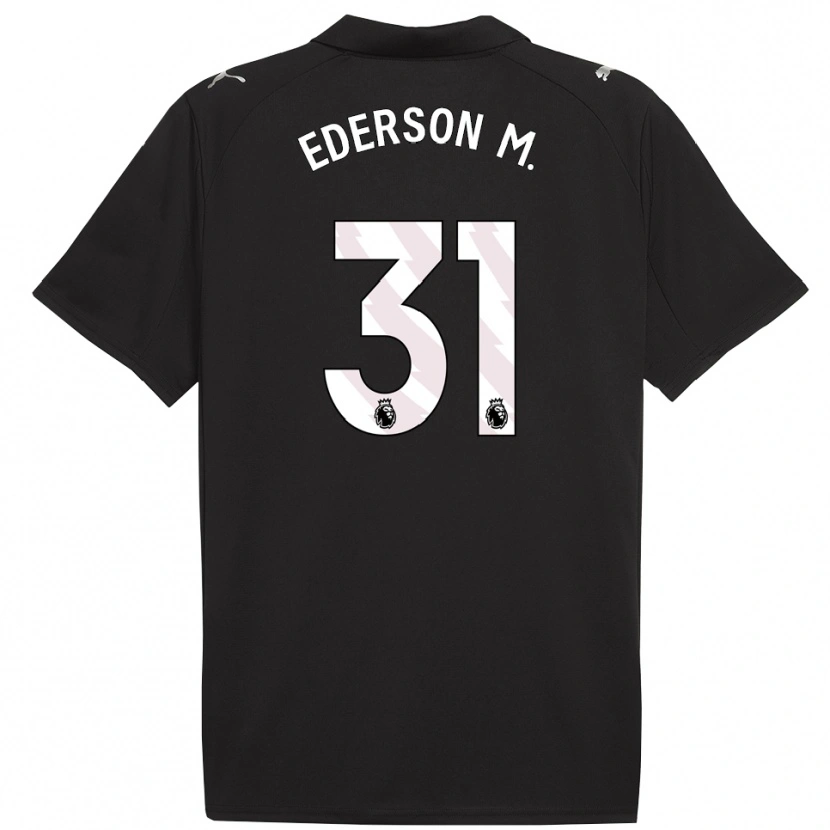 Danxen Hombre Camiseta Ederson #31 Negro Blanco 2ª Equipación 2025/26 La Camisa