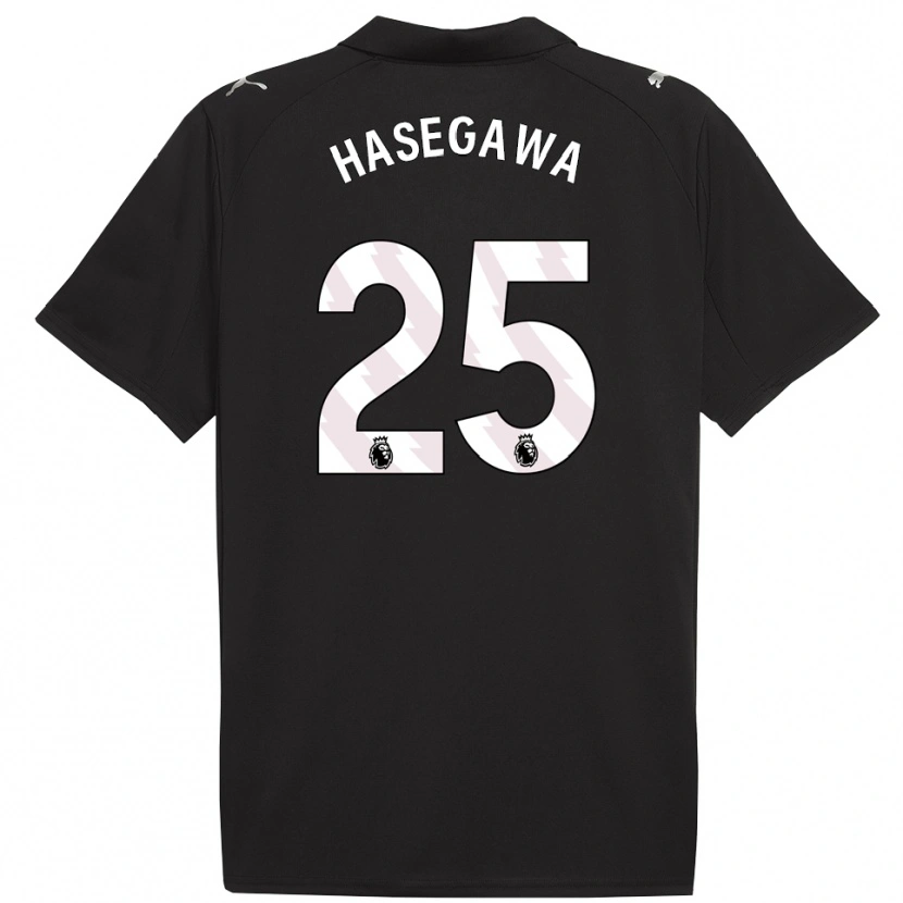 Danxen Hombre Camiseta Yui Hasegawa #25 Negro Blanco 2ª Equipación 2025/26 La Camisa