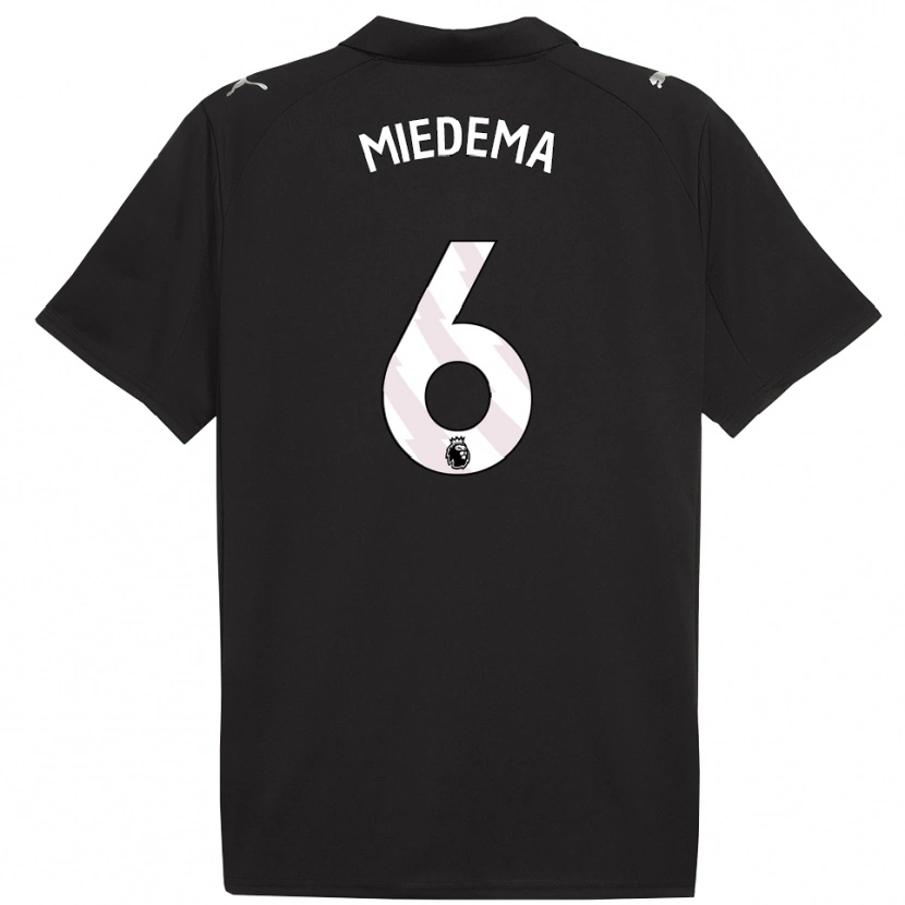Danxen Hombre Camiseta Vivianne Miedema #6 Negro Blanco 2ª Equipación 2025/26 La Camisa