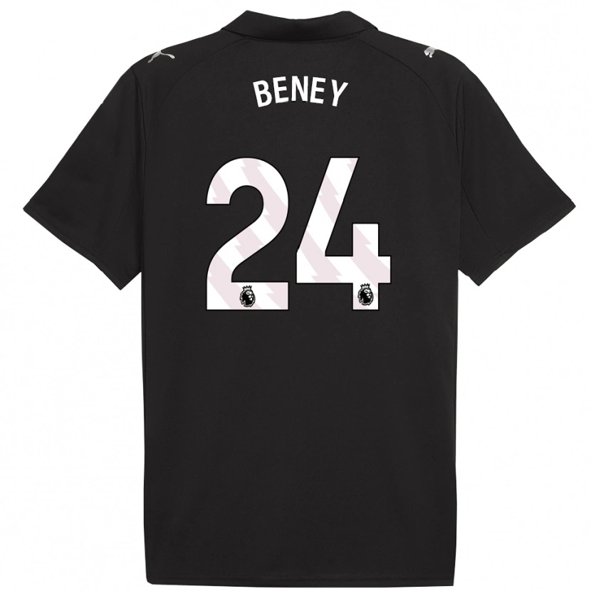 Danxen Hombre Camiseta Iman Beney #24 Negro Blanco 2ª Equipación 2025/26 La Camisa