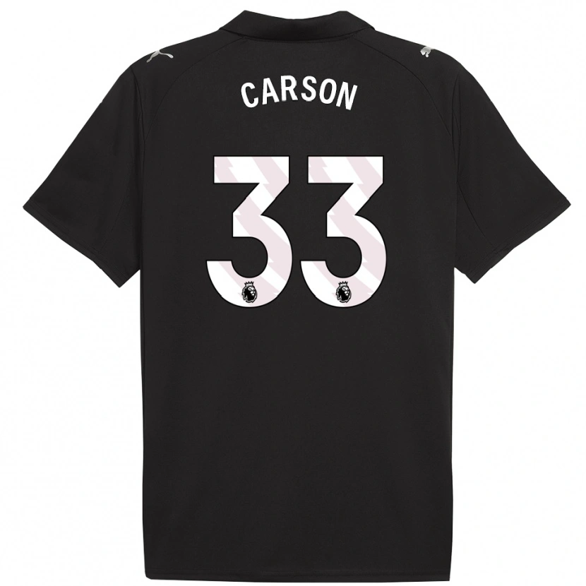 Danxen Hombre Camiseta Scott Carson #33 Negro Blanco 2ª Equipación 2025/26 La Camisa
