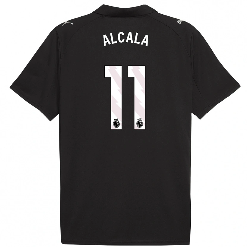 Danxen Hombre Camiseta Álex Alcalá #11 Negro Blanco 2ª Equipación 2025/26 La Camisa