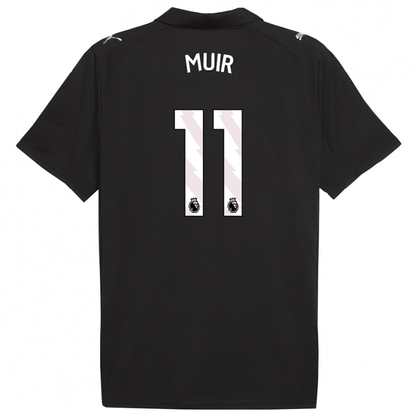 Danxen Hombre Camiseta Ashton Muir #11 Negro Blanco 2ª Equipación 2025/26 La Camisa
