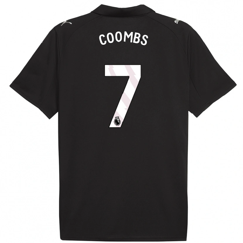 Danxen Hombre Camiseta Laura Coombs #7 Negro Blanco 2ª Equipación 2025/26 La Camisa