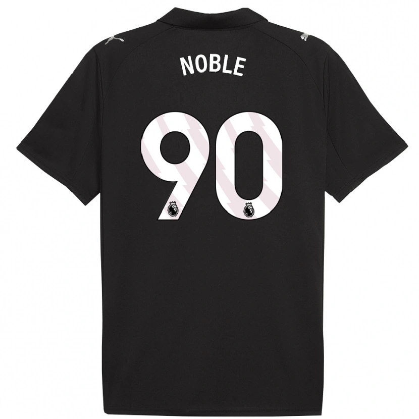 Danxen Hombre Camiseta Kian Noble #90 Negro Blanco 2ª Equipación 2025/26 La Camisa