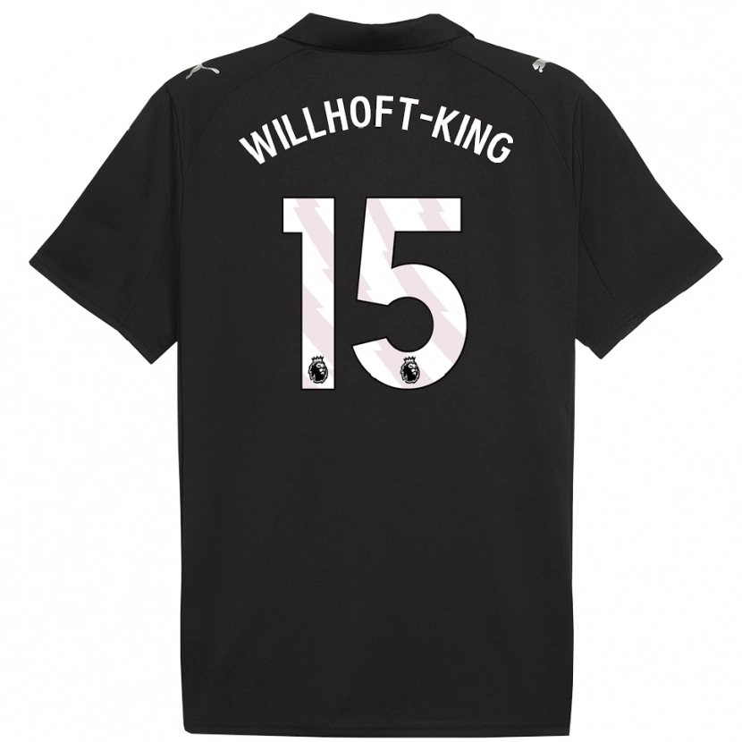 Danxen Hombre Camiseta Han Willhoft-King #15 Negro Blanco 2ª Equipación 2025/26 La Camisa