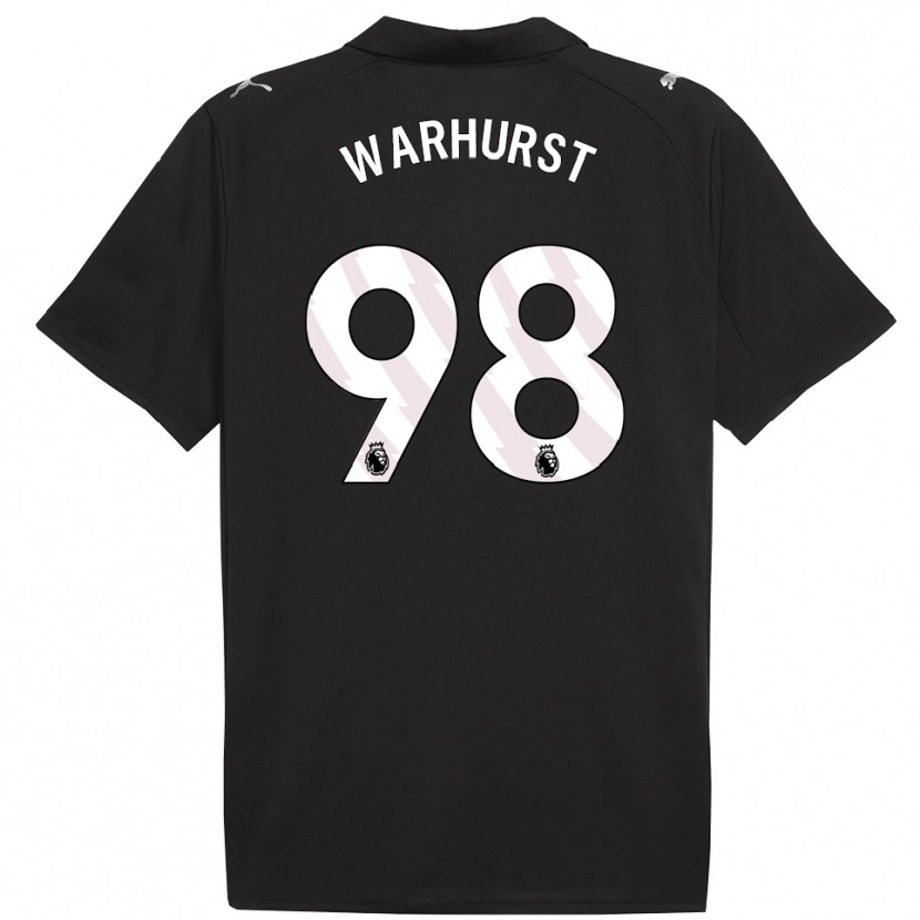 Danxen Hombre Camiseta Matty Warhurst #98 Negro Blanco 2ª Equipación 2025/26 La Camisa