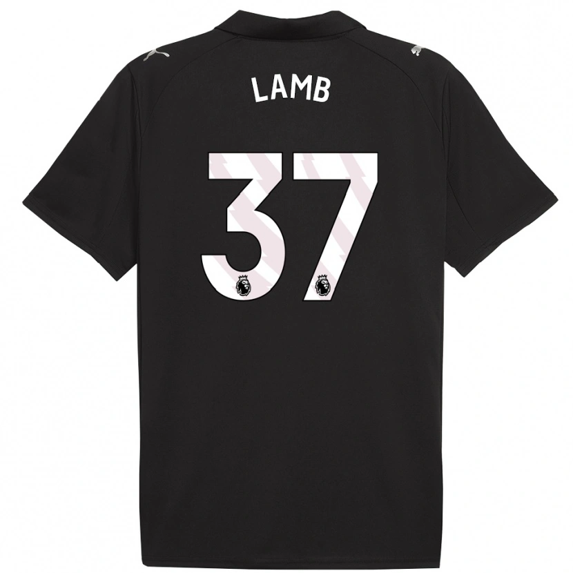 Danxen Hombre Camiseta Teddie Lamb #37 Negro Blanco 2ª Equipación 2025/26 La Camisa