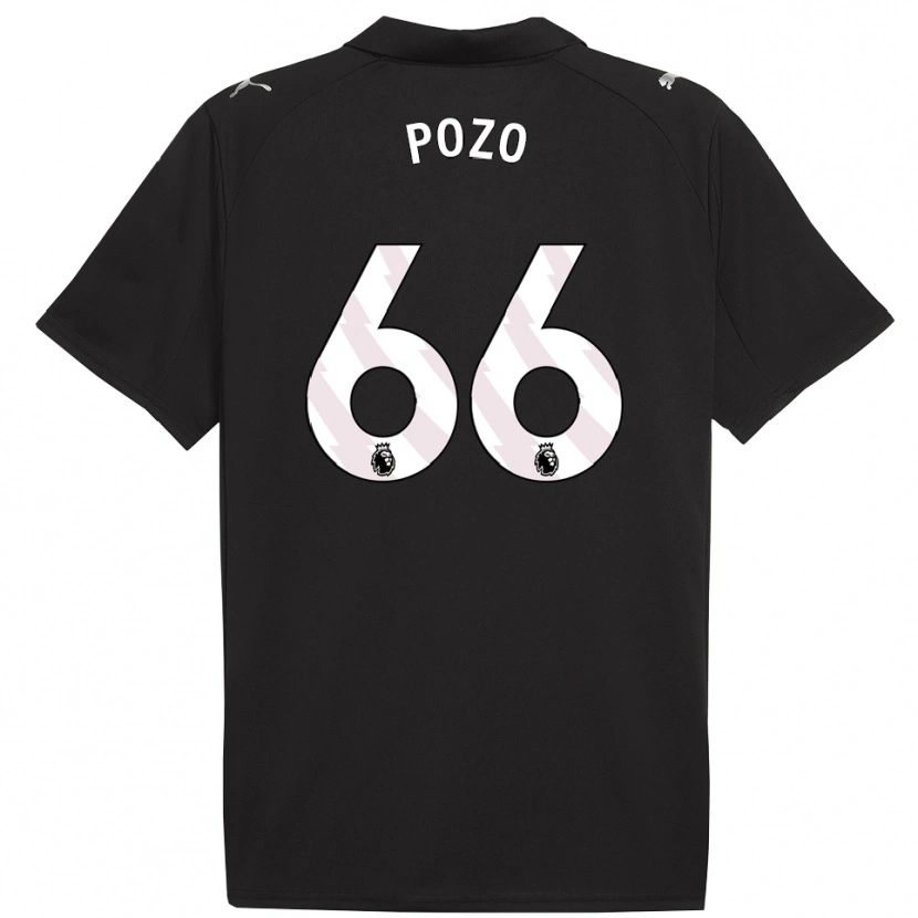 Danxen Hombre Camiseta Iker Pozo #66 Negro Blanco 2ª Equipación 2025/26 La Camisa