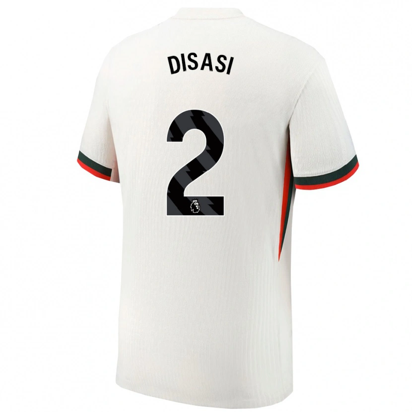 Danxen Hombre Camiseta Axel Disasi #2 Blanco Verde 2ª Equipación 2025/26 La Camisa