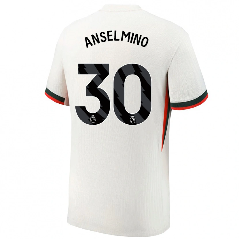 Danxen Hombre Camiseta Aarón Anselmino #30 Blanco Verde 2ª Equipación 2025/26 La Camisa