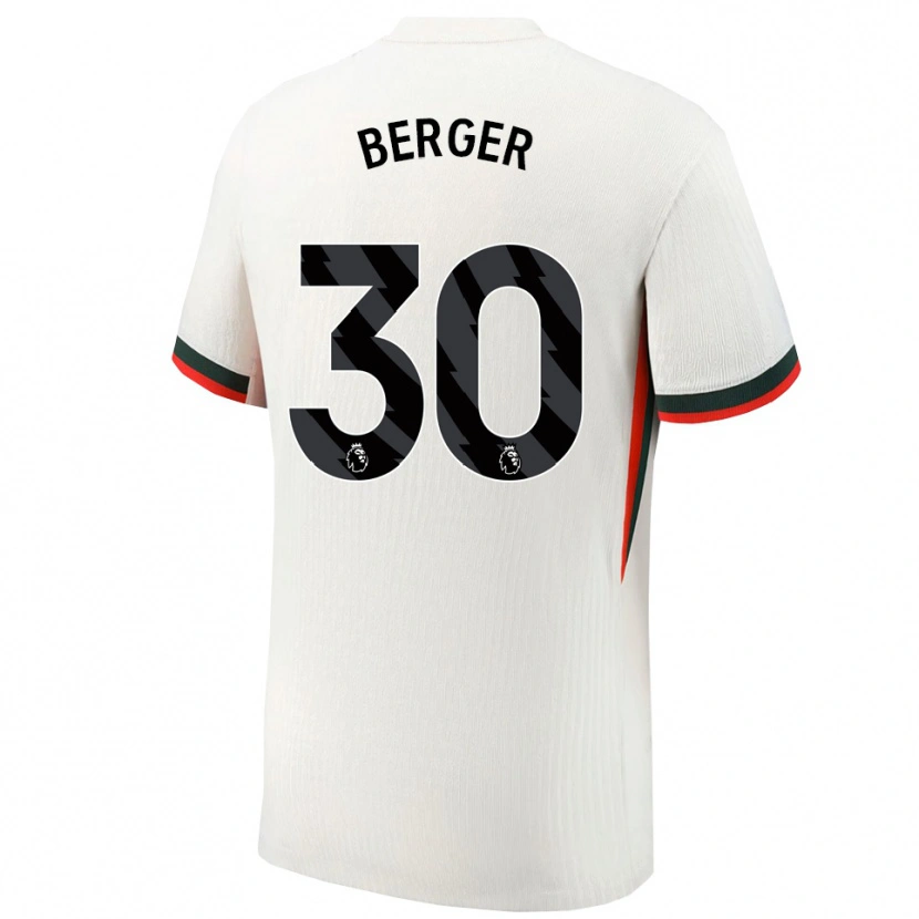 Danxen Hombre Camiseta Ann-Katrin Berger #30 Blanco Verde 2ª Equipación 2025/26 La Camisa