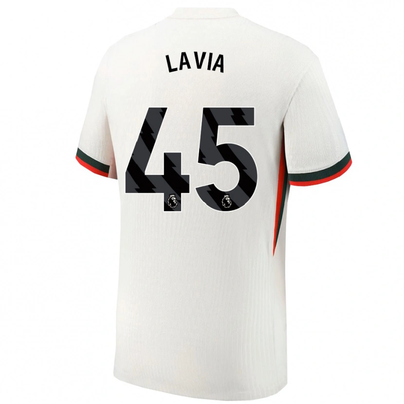 Danxen Hombre Camiseta Roméo Lavia #45 Blanco Verde 2ª Equipación 2025/26 La Camisa