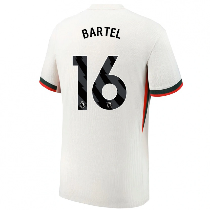 Danxen Hombre Camiseta Júlia Bartel #16 Blanco Verde 2ª Equipación 2025/26 La Camisa