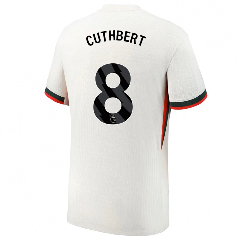 Danxen Hombre Camiseta Erin Cuthbert #8 Blanco Verde 2ª Equipación 2025/26 La Camisa