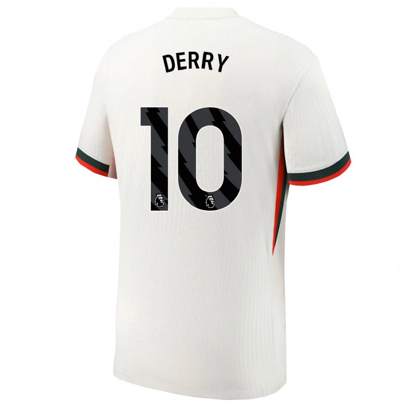 Danxen Hombre Camiseta Jesse Derry #10 Blanco Verde 2ª Equipación 2025/26 La Camisa