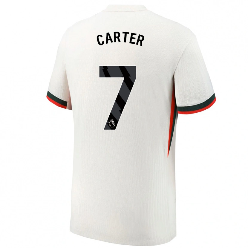 Danxen Hombre Camiseta Jessica Carter #7 Blanco Verde 2ª Equipación 2025/26 La Camisa