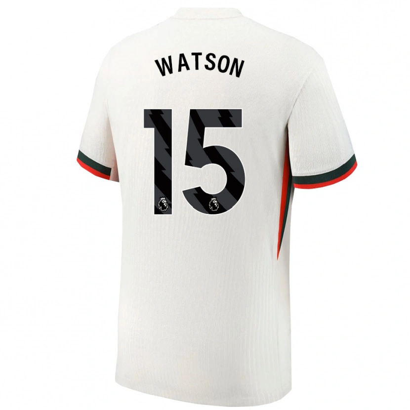 Danxen Hombre Camiseta Reggie Watson #15 Blanco Verde 2ª Equipación 2025/26 La Camisa