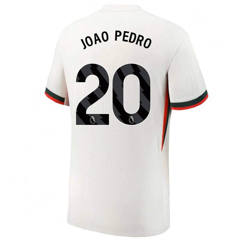 Danxen Hombre Camiseta João Pedro #20 Blanco Verde 2ª Equipación 2025/26 La Camisa