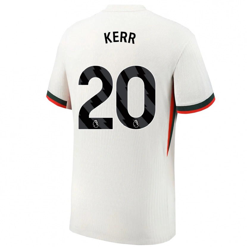 Danxen Hombre Camiseta Sam Kerr #20 Blanco Verde 2ª Equipación 2025/26 La Camisa