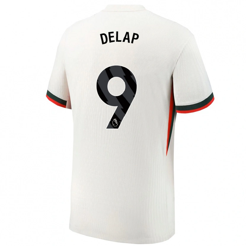 Danxen Hombre Camiseta Liam Delap #9 Blanco Verde 2ª Equipación 2025/26 La Camisa