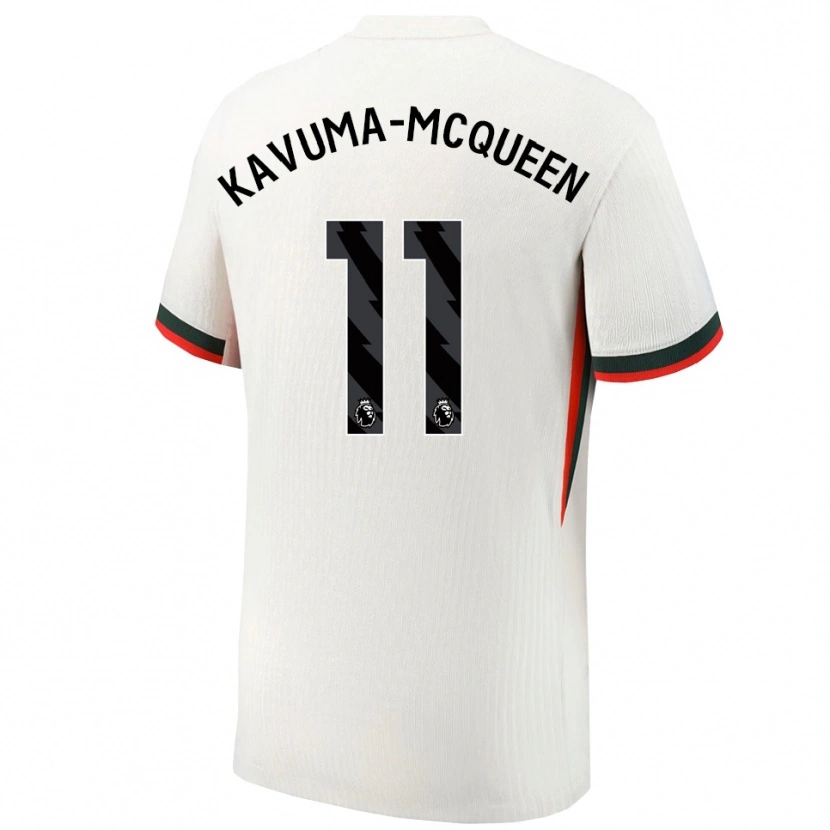 Danxen Hombre Camiseta Ryan Kavuma-Mcqueen #11 Blanco Verde 2ª Equipación 2025/26 La Camisa