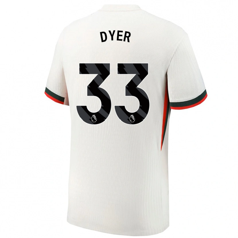 Danxen Hombre Camiseta Kiano Dyer #33 Blanco Verde 2ª Equipación 2025/26 La Camisa