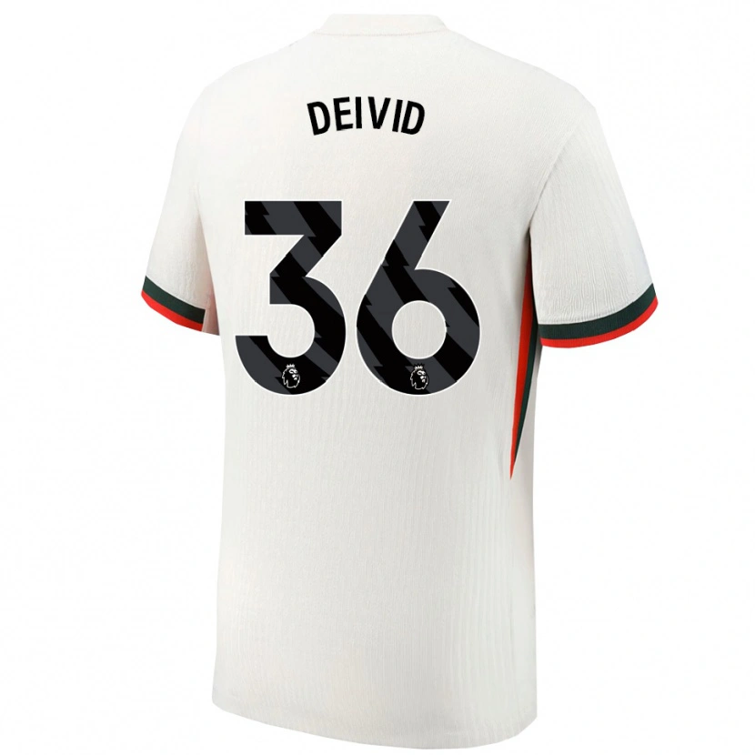 Danxen Hombre Camiseta Deivid Washington #36 Blanco Verde 2ª Equipación 2025/26 La Camisa