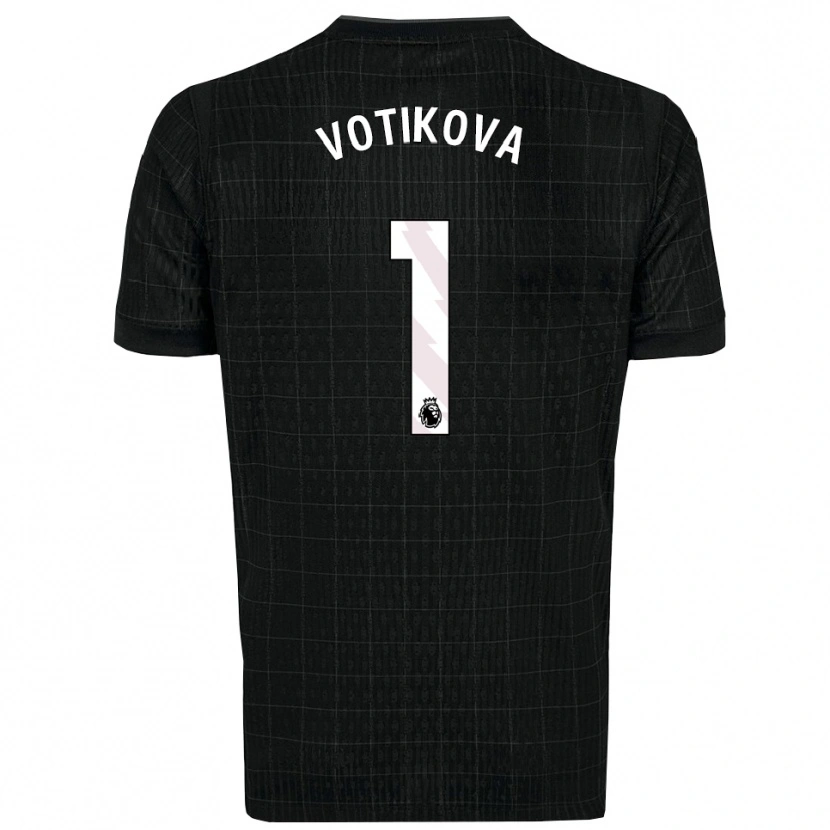 Danxen Hombre Camiseta Barbora Votíková #1 Negro Gris 2ª Equipación 2025/26 La Camisa