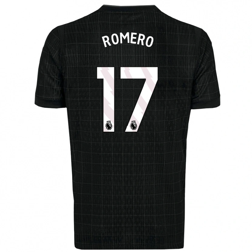 Danxen Hombre Camiseta Cristian Romero #17 Negro Gris 2ª Equipación 2025/26 La Camisa