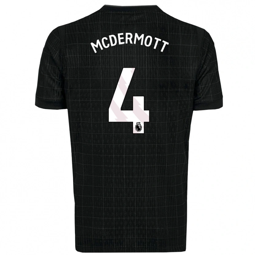 Danxen Hombre Camiseta Pele Arganese-Mcdermott #4 Negro Gris 2ª Equipación 2025/26 La Camisa