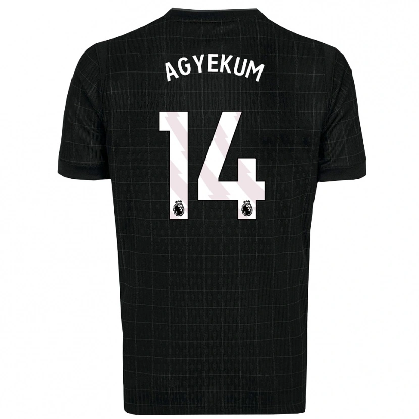 Danxen Hombre Camiseta Ezra Agyekum #14 Negro Gris 2ª Equipación 2025/26 La Camisa