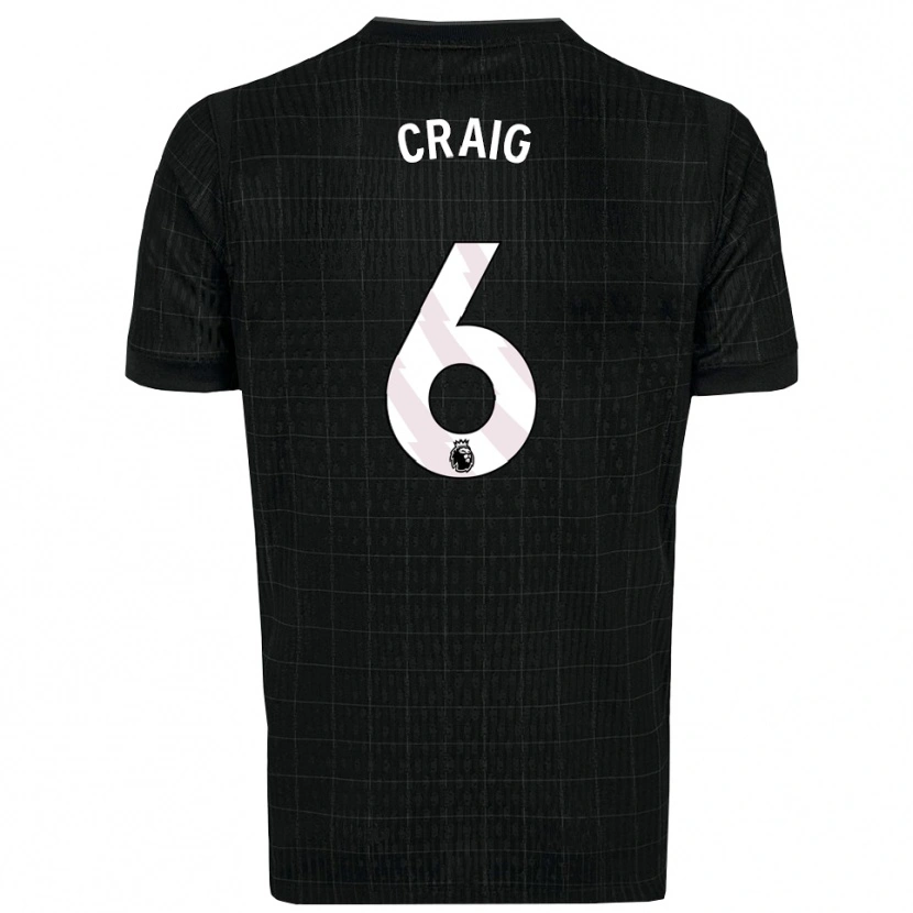 Danxen Hombre Camiseta Matthew Craig #6 Negro Gris 2ª Equipación 2025/26 La Camisa