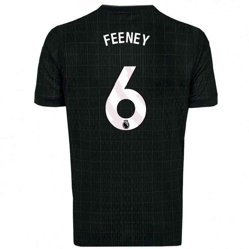 Danxen Hombre Camiseta George Feeney #6 Negro Gris 2ª Equipación 2025/26 La Camisa