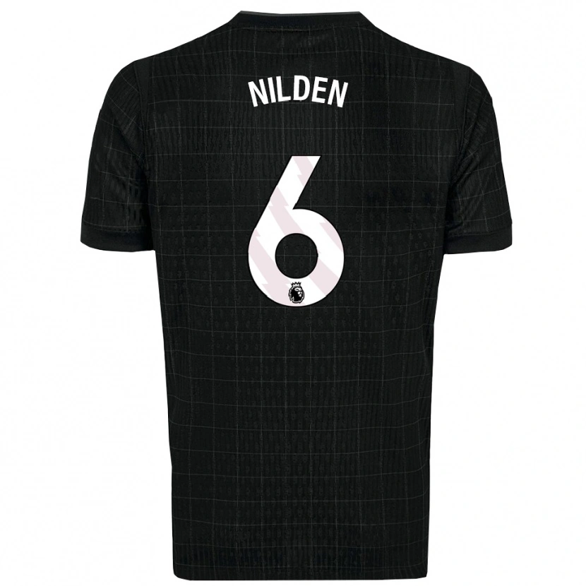 Danxen Hombre Camiseta Amanda Nildén #6 Negro Gris 2ª Equipación 2025/26 La Camisa