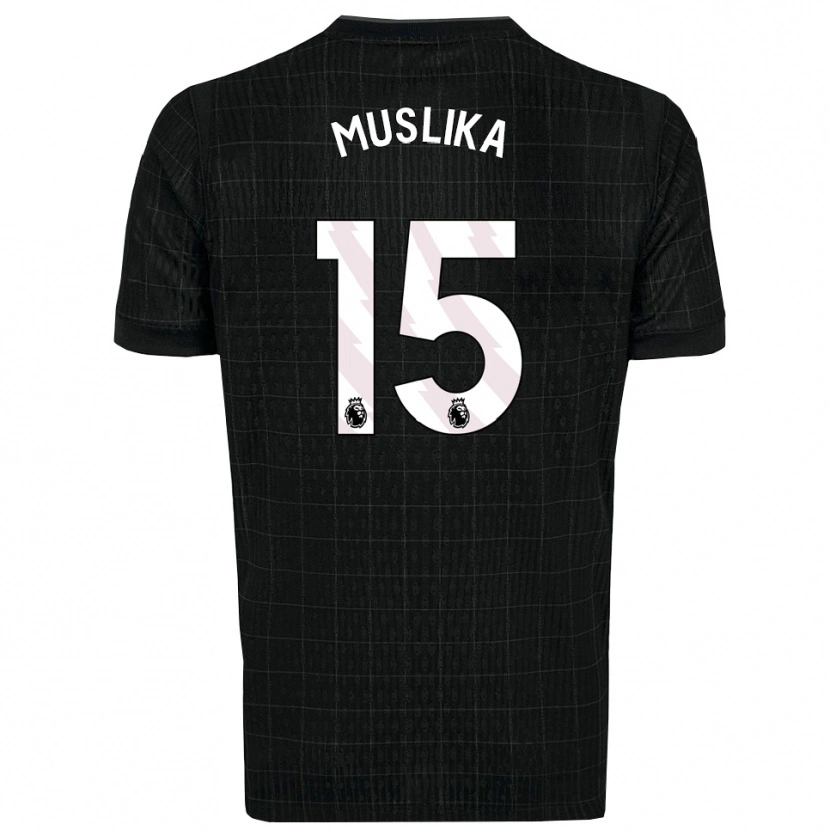 Danxen Hombre Camiseta Armend Muslika #15 Negro Gris 2ª Equipación 2025/26 La Camisa