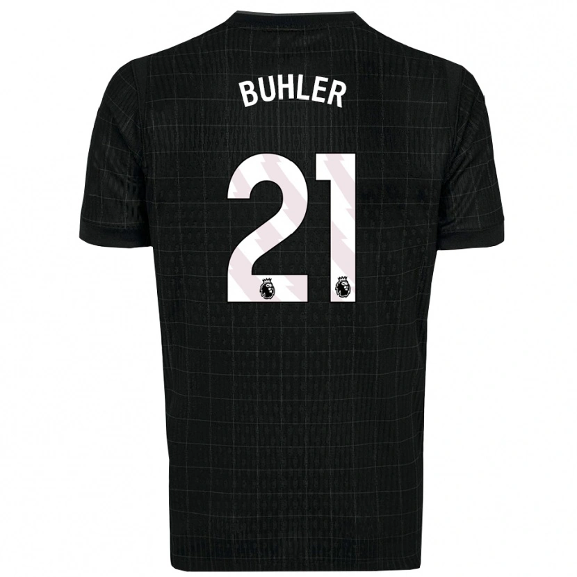 Danxen Hombre Camiseta Luana Bühler #21 Negro Gris 2ª Equipación 2025/26 La Camisa