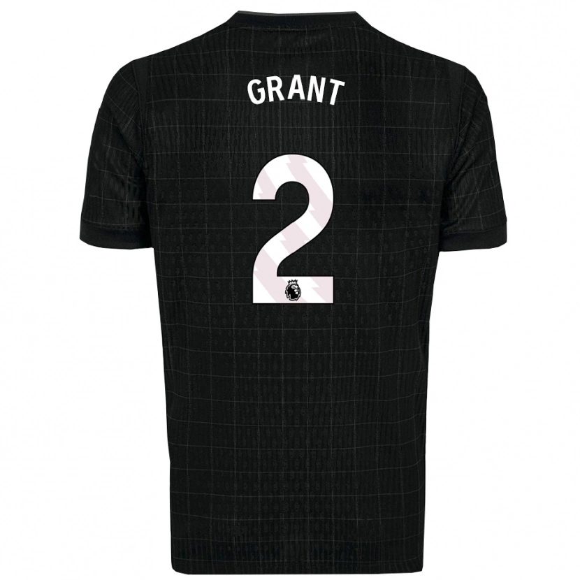 Danxen Hombre Camiseta Charlotte Grant #2 Negro Gris 2ª Equipación 2025/26 La Camisa