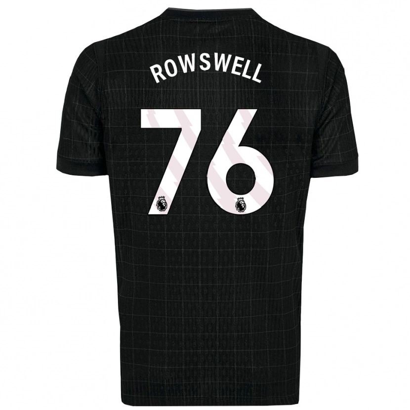 Danxen Hombre Camiseta James Rowswell #76 Negro Gris 2ª Equipación 2025/26 La Camisa