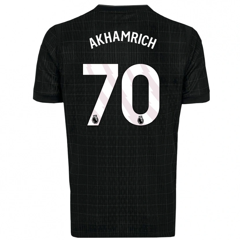 Danxen Hombre Camiseta Yusuf Akhamrich #70 Negro Gris 2ª Equipación 2025/26 La Camisa