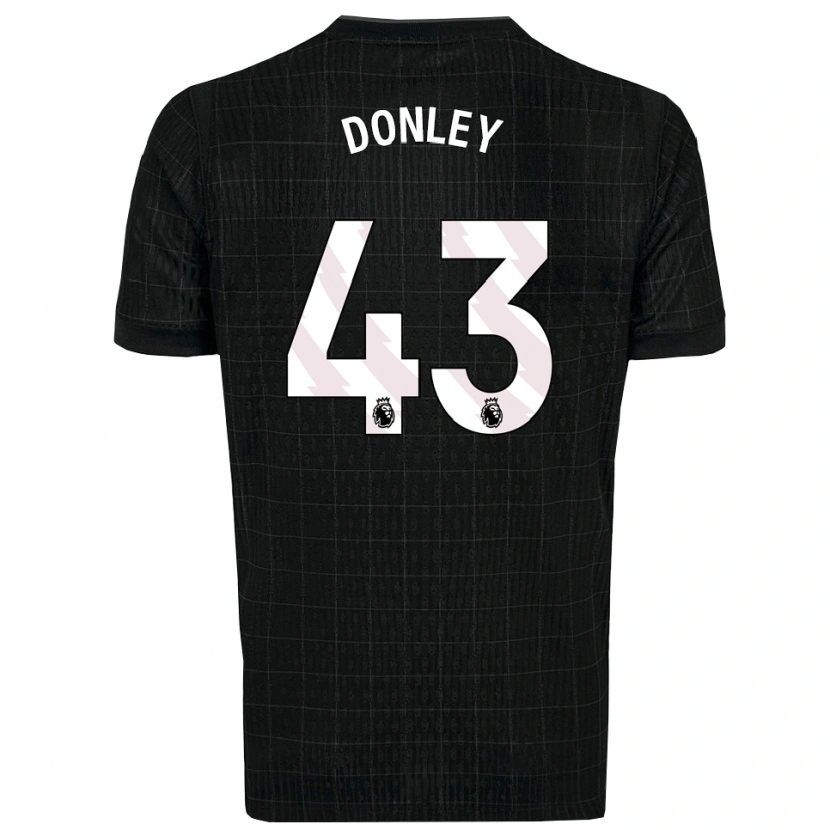 Danxen Hombre Camiseta Jamie Donley #43 Negro Gris 2ª Equipación 2025/26 La Camisa