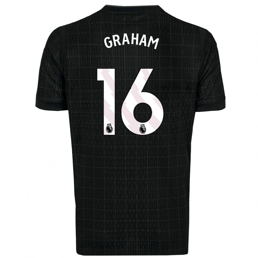 Danxen Hombre Camiseta Kit Graham #16 Negro Gris 2ª Equipación 2025/26 La Camisa