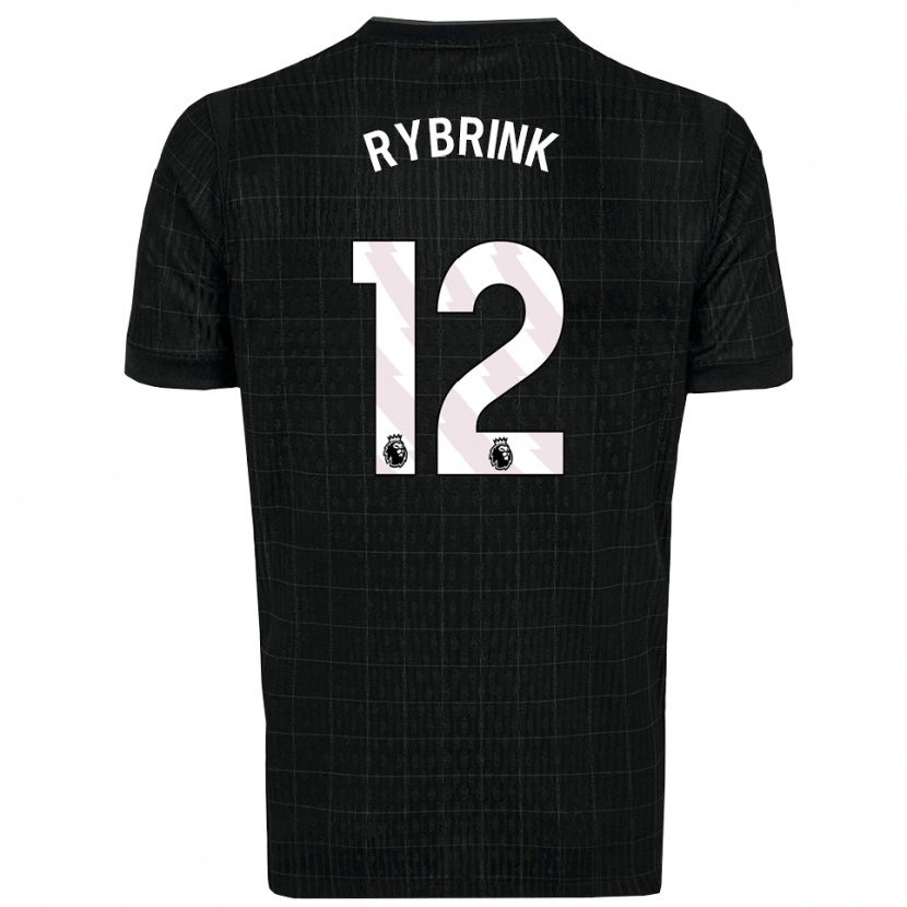 Danxen Hombre Camiseta Josefine Rybrink #12 Negro Gris 2ª Equipación 2025/26 La Camisa
