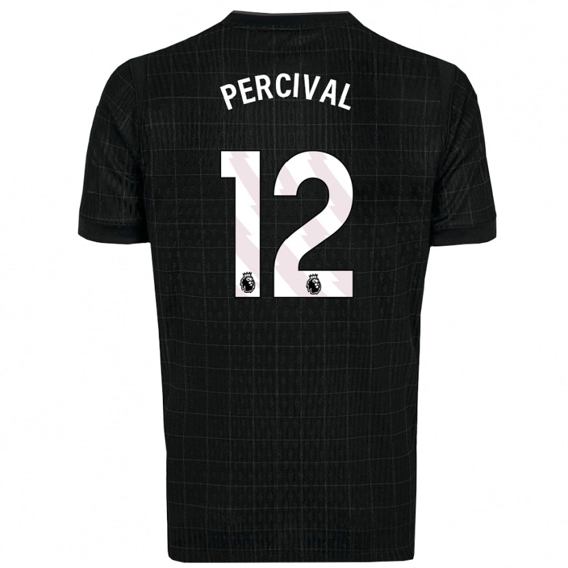 Danxen Hombre Camiseta Ria Percival #12 Negro Gris 2ª Equipación 2025/26 La Camisa