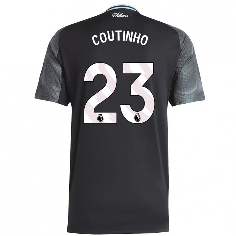 Danxen Hombre Camiseta Philippe Coutinho #23 Negro Celeste 2ª Equipación 2025/26 La Camisa