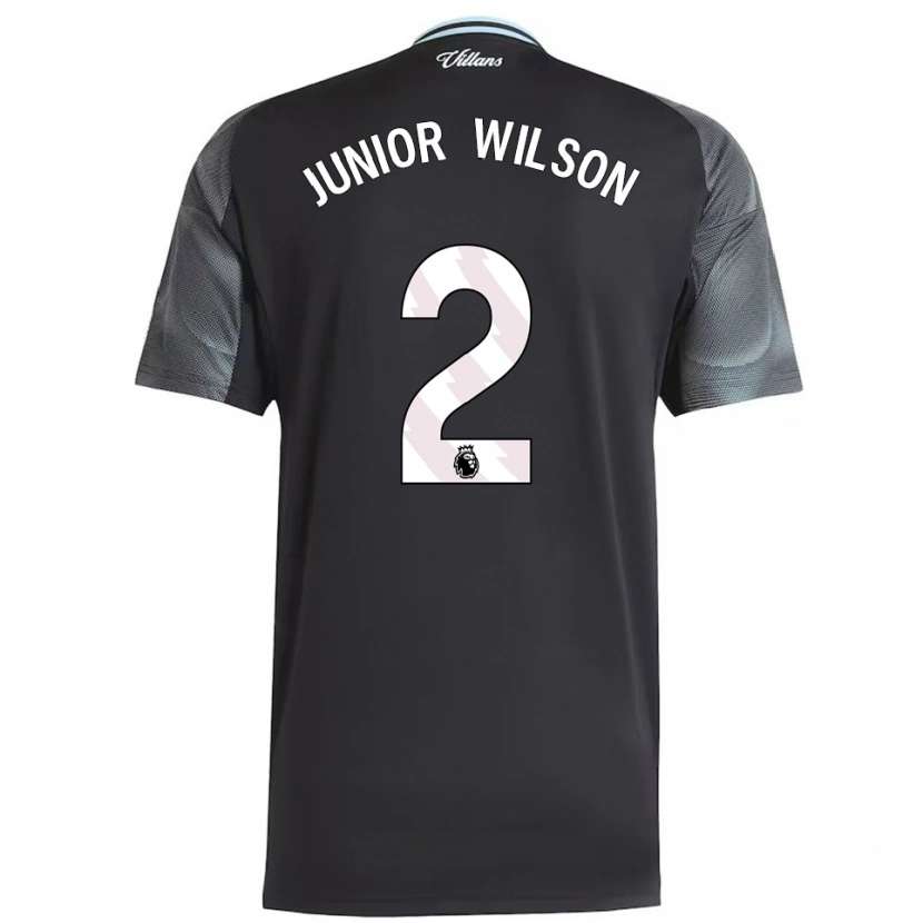 Danxen Hombre Camiseta Junior Wilson #2 Negro Celeste 2ª Equipación 2025/26 La Camisa